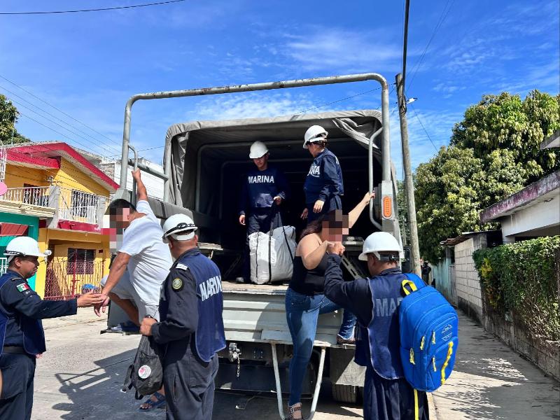 Marina realizó simulacro de alerta multirriesgo en Poza Rica y Álamo