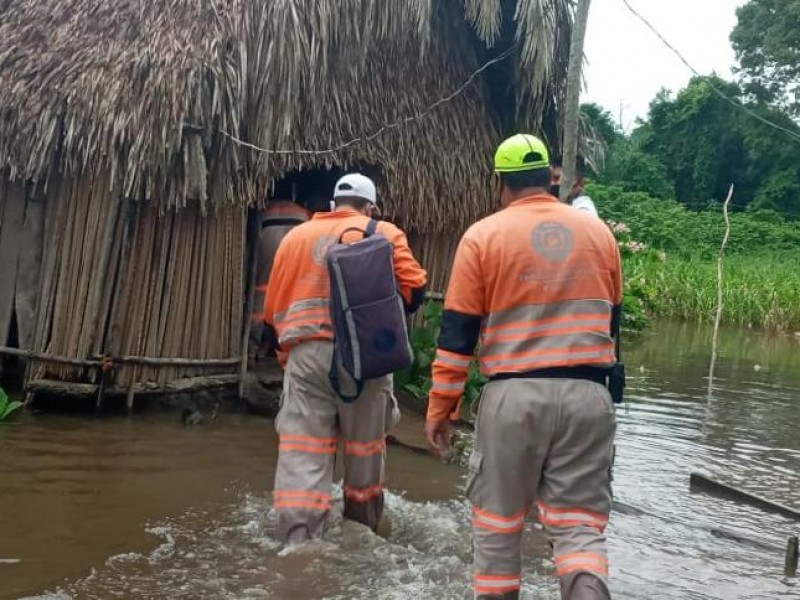 Más de 200 viviendas afectadas por lluvias en Chiapas
