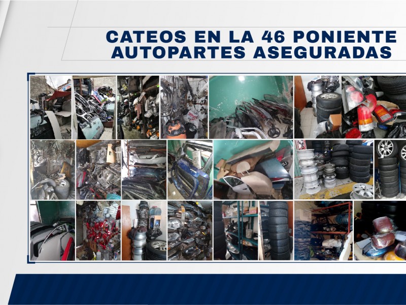 Más de 900 autopartes aseguradas en cateo: FGE