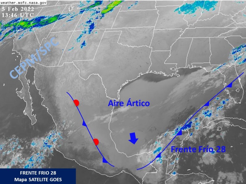 Masa ártica perderá presión, se reintensificará el lunes