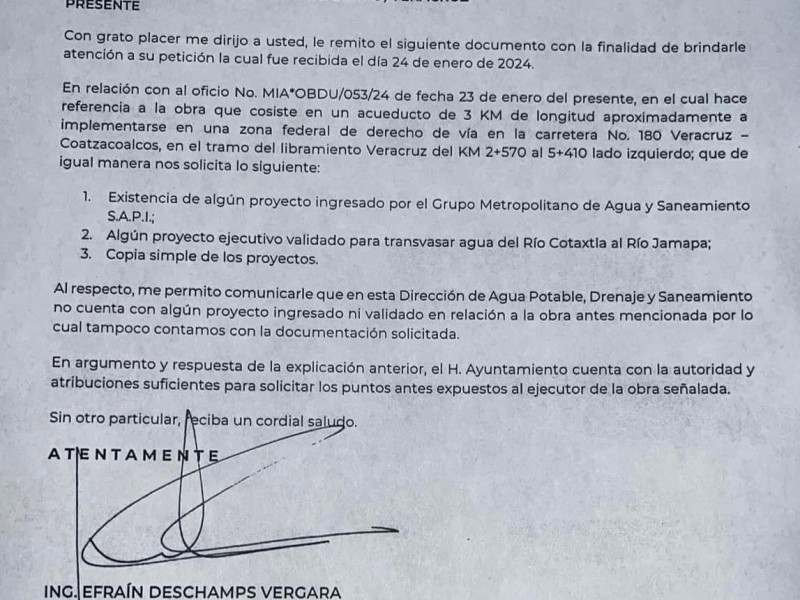 Medellín confirma que Conagua no válida proyecto de Grupo-Mas