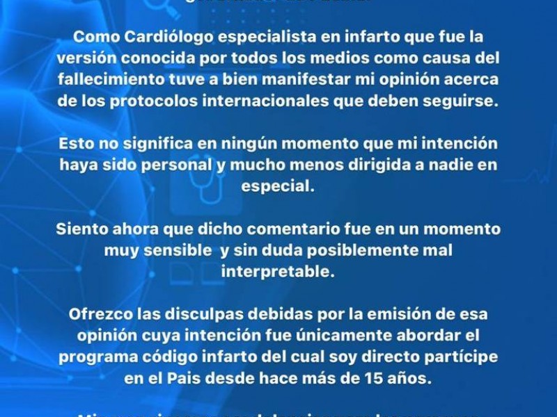 Médico de retracta de lo dicho sobre muerte de Barbosa