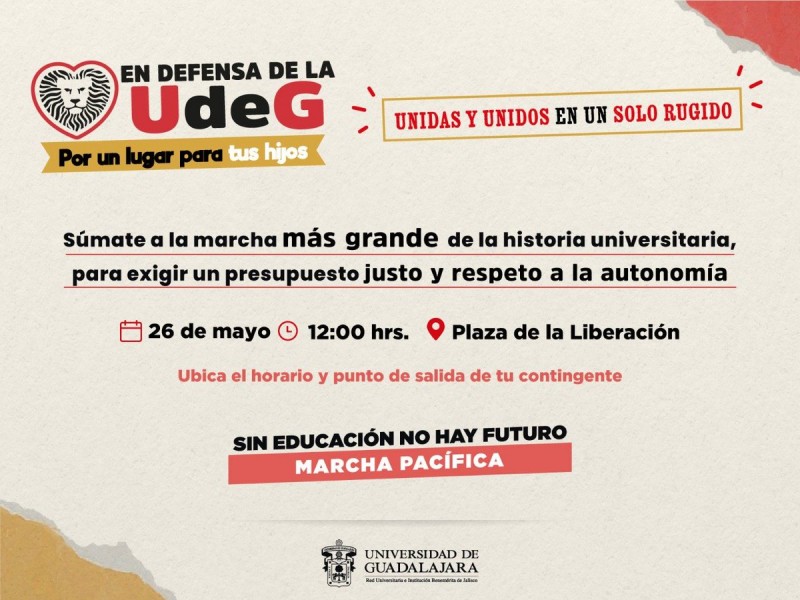 Mega marcha de UdeG preparada en su logística