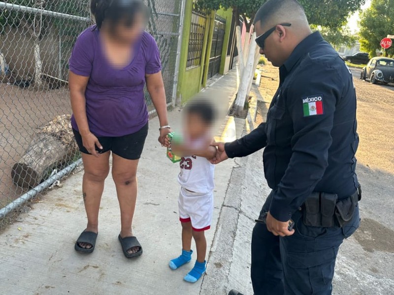 Menor extraviado es encontrado por policías municipales