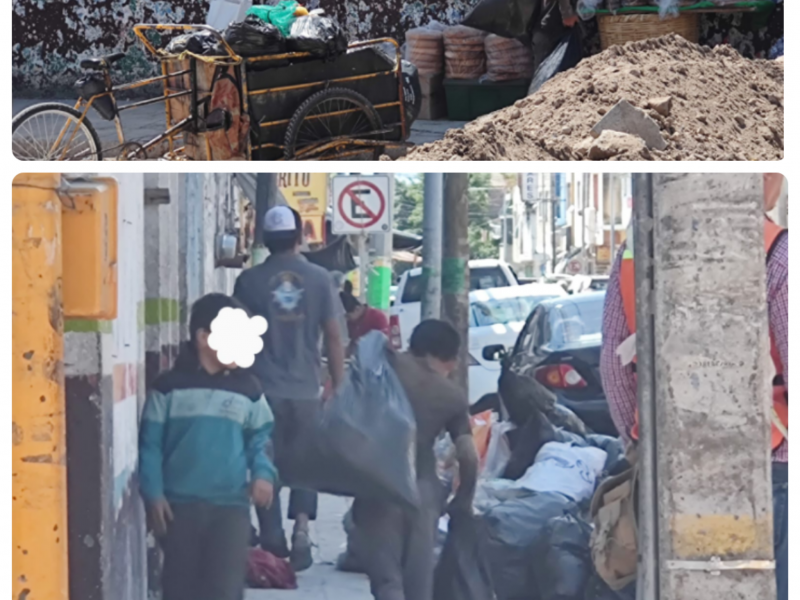 Menores son captados trasladando y depositando basura sobre la 9