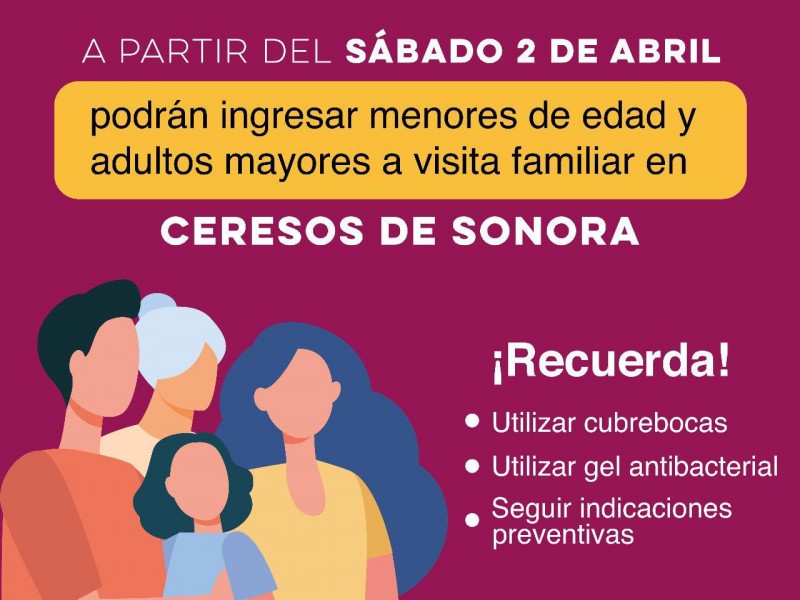 Menores y adultos mayores podrán visitar familiares en CERESO