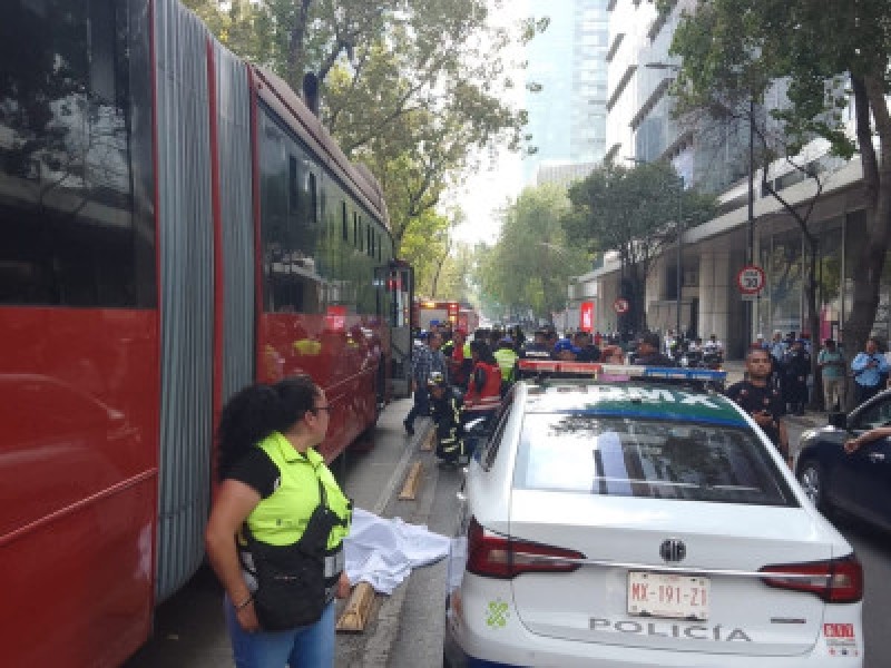 Metrobús atropella a un hombre en la estación Hamburgo L1