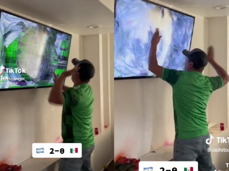 Mexicano rompe su pantalla tras derrota de México