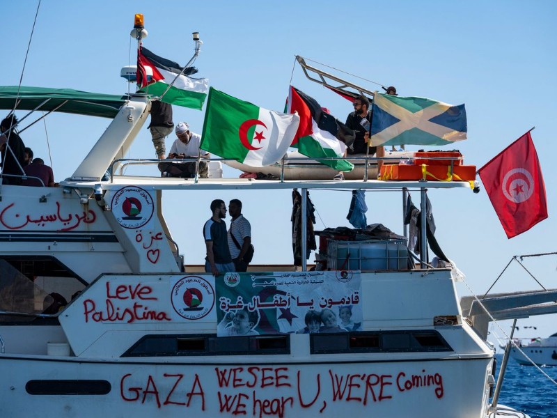 Mexicanos de la Flotilla Global Sumud llegan a Gaza pese amenazas