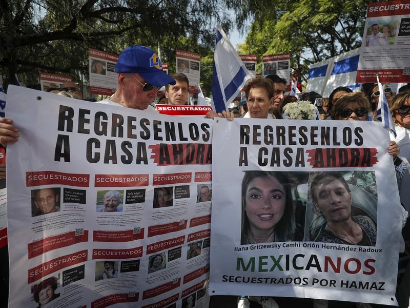 Mexicanos demandan liberación de rehenes en Israel