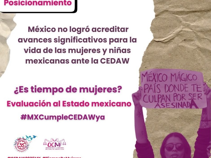 México no mejora en derechos para mujeres y niñas