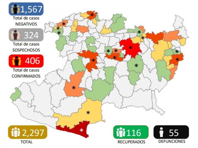Michoacán llega a 406 casos de Covid19