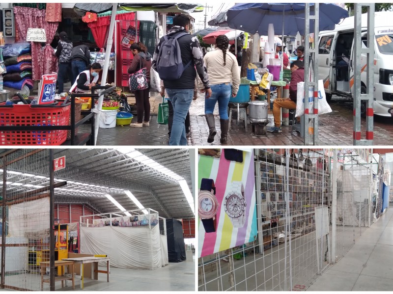 Mientras centro se desborda de ambulantaje, mercado Benito Juárez abandonado