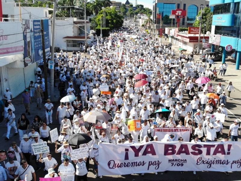 Miles salen a marchar: exigen paz y justicia en Sinaloa