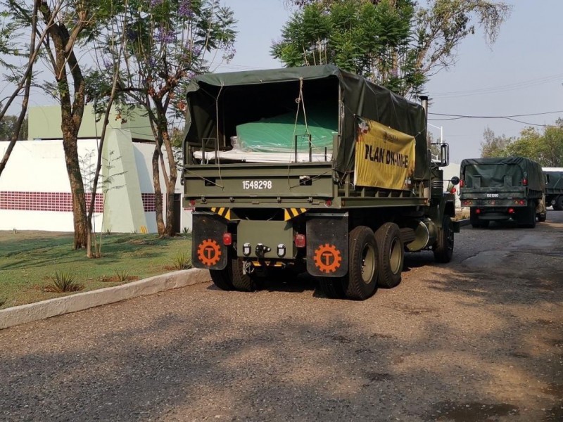 Militares trasladan a Oaxaca 6.5 toneladas de insumos médicos