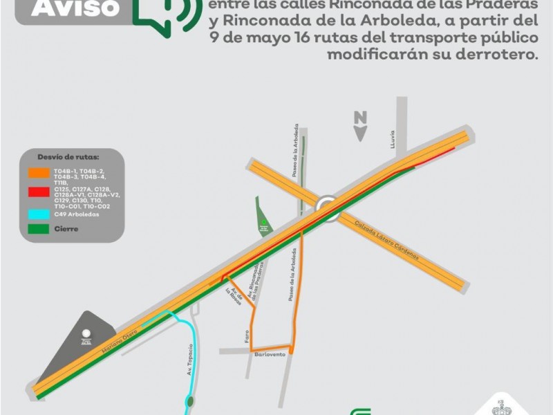 Modificarán derrotero rutas por obra en  avenida Mariano Otero.