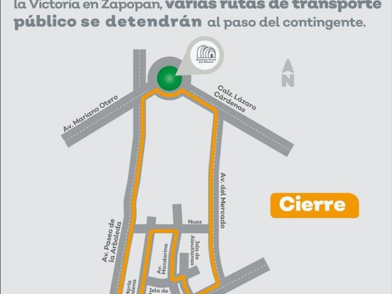 Modificarán rutas de transporte para este domingo en AMG