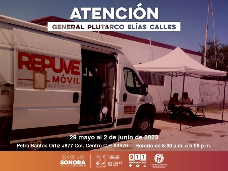 Módulo itinerante del Repuve en General Plutarco Elías Calles