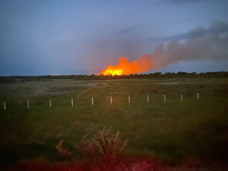 Monitorean incendio en zona de tulares