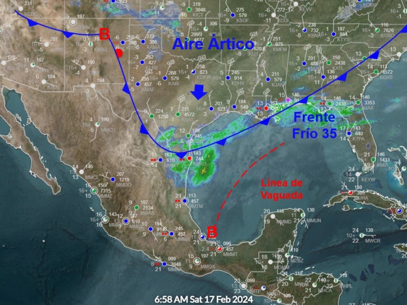 Monitorean ingreso de Frente Frío 35 en Veracruz