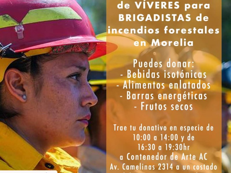 Morelia; realizan colecta de víveres para brigadistas de incendios forestales