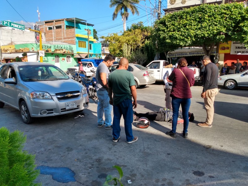 Motociclista atropellado por exceso de velocidad