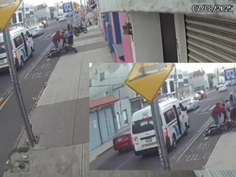 Motociclista invade ciclovía y atropella a transeúnte
