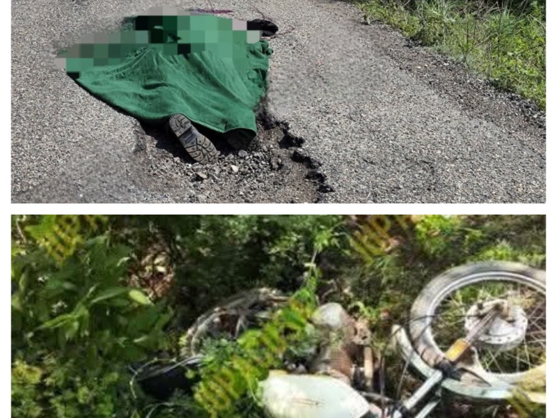 Motociclista muere al caer en bache en la carretera Tehuantepec–Jalapa del Marqués