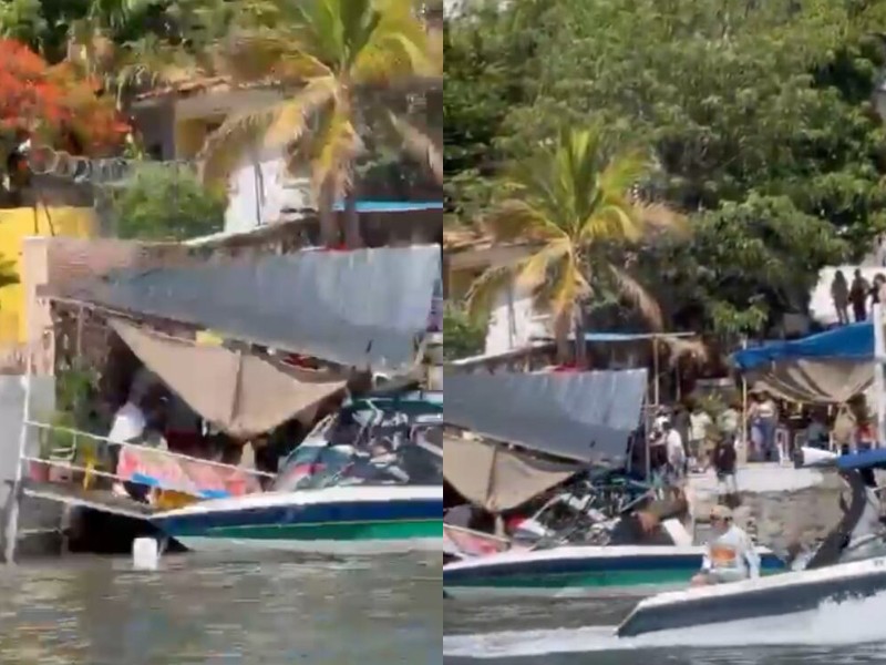 Muelle se derrumba en el Lago de Tequesquitengo, Morelos
