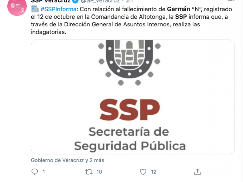 Muere comerciante presuntamente por tortura de elementos de la SSP