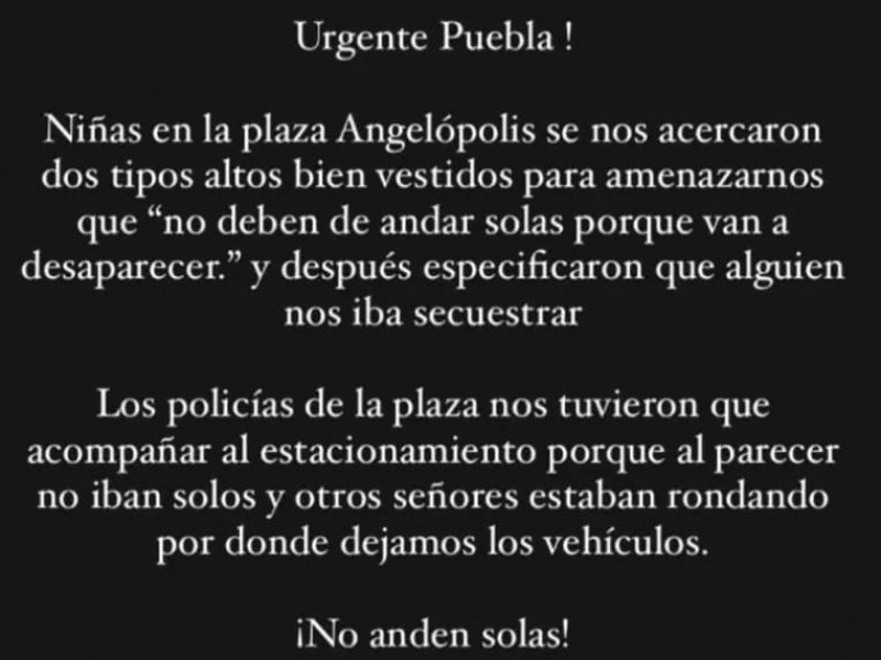 Mujer denuncia amenazas dentro de plaza comercial de Puebla