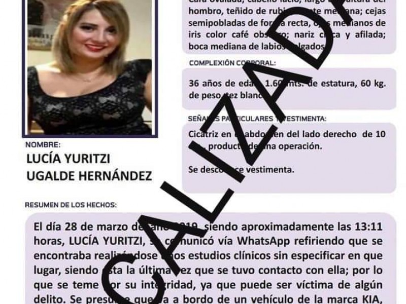 Mujer reportada como desaparecida fue encontrada sin vida