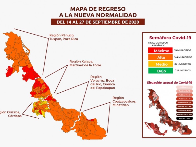 Municipio de Veracruz continúa en color rojo