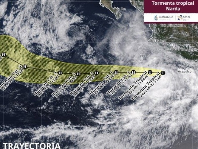 “Narda” causará fuerte oleaje en playas de Colima y Jalisco