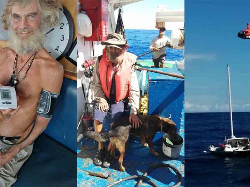 Naufrago y su perrita son rescatados por buque atunero mexicano