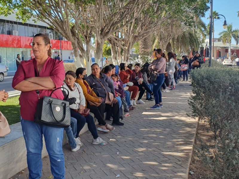 Navojoa: largas filas para la entrega de uniformes escolares gratuitos