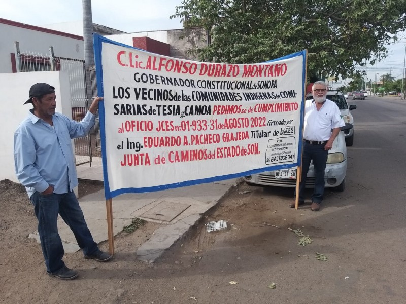 Navojoa: Reclaman en Junta de Caminos por obras no realizadas