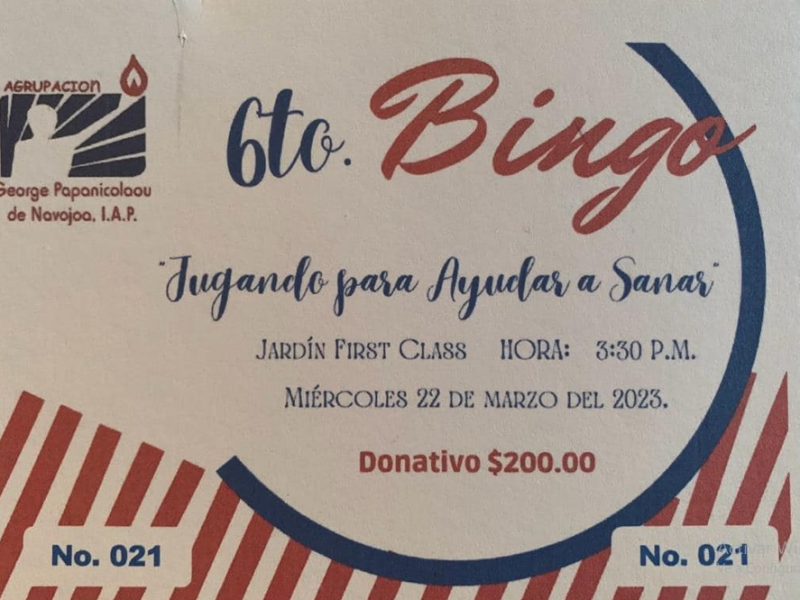 Navojoa: Tendrá George Papanicolaou tradicional bingo