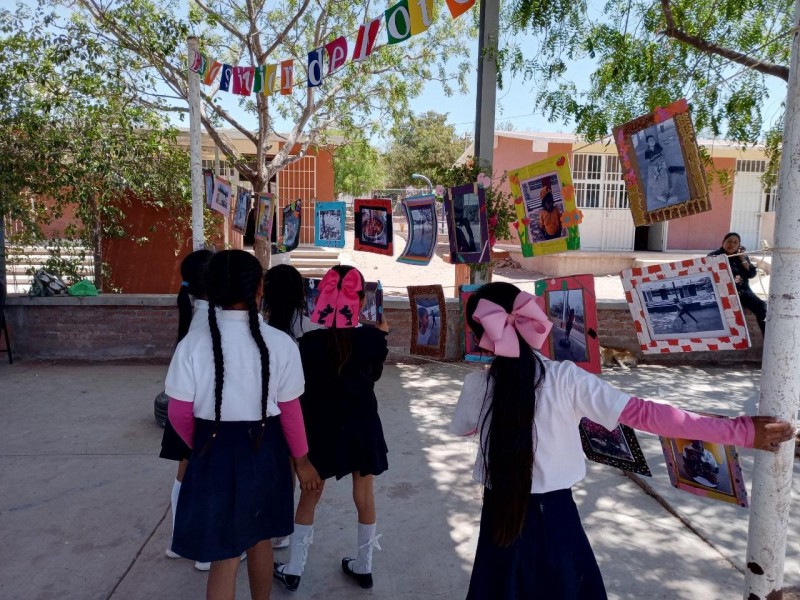 Niños de Choacahui presentan exposición fotográfica yoreme