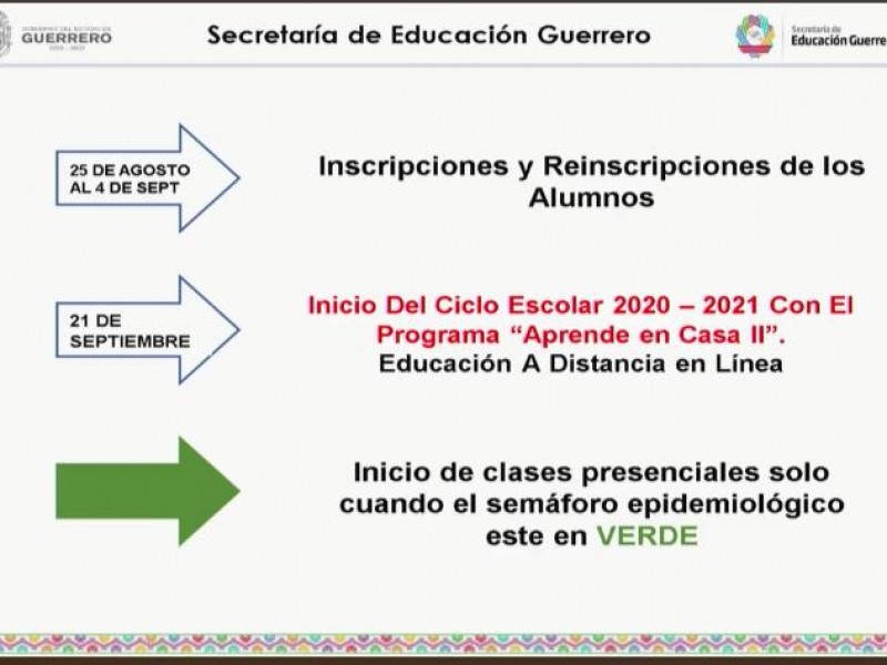 Nivel Medio Superior iniciará actividades el 21 de septiembre