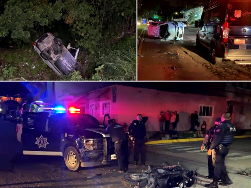 Noche caótica: Tres accidentes con jóvenes en Tepic y Xalisco