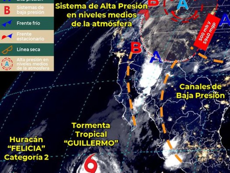 Nubados y lluvias para Sonora, pronóstico para este lunes