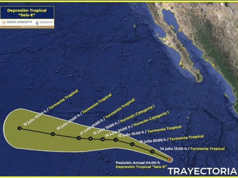 Nueva depresión tropical se forma en el Pacífico: SMN