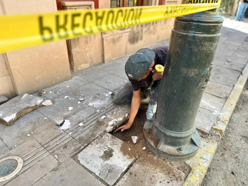 Nuevas banquetas para el Centro Histórico de Durango.