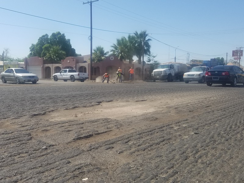 Obra de repavimentacion Libertad: 15 días sin trabajarse