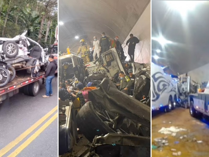 Ocho muertos y 33 heridos tras accidente túnel de Colombia