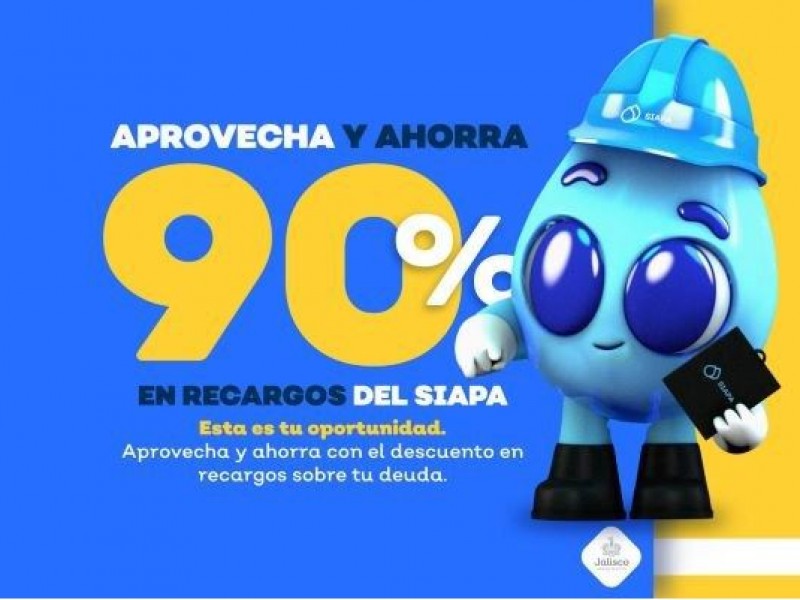 Ofrece SIAPA descuentos del 90 y 75% en pagos atrasados