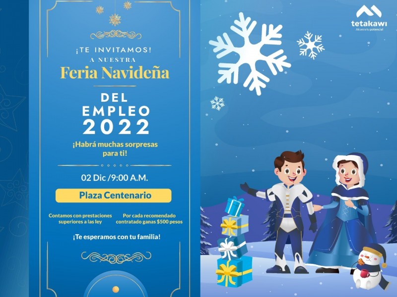 Ofrecerán 700 vacantes en Feria Navideña