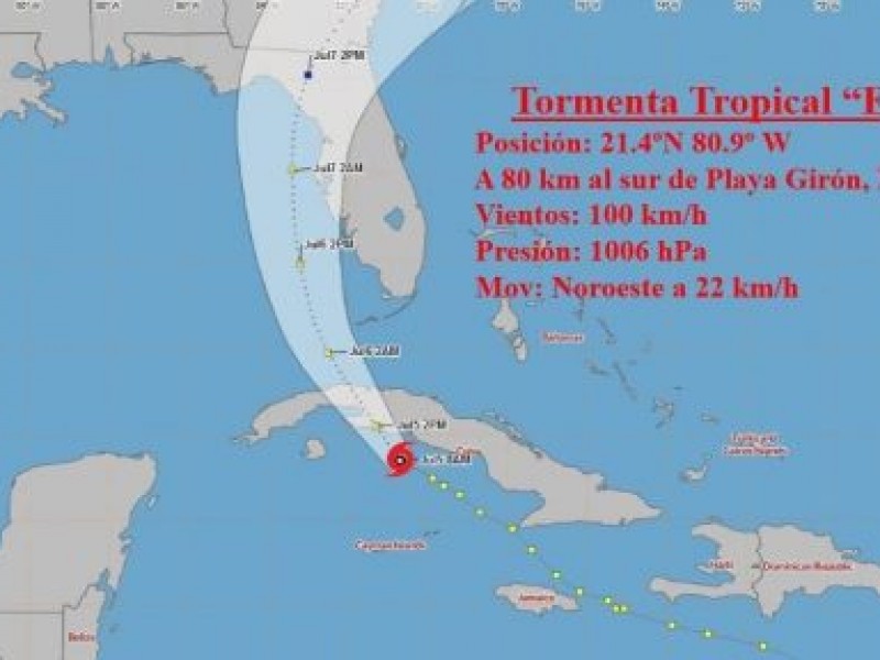 Ojo de la tormenta tropical 