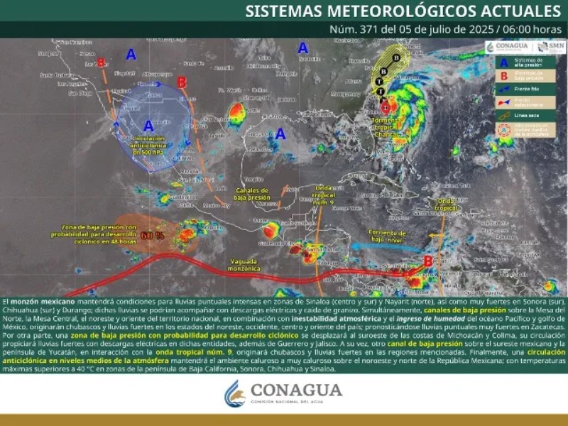 Onda tropical 9 poco activa en Oaxaca, pero con posibilidad de lluvias